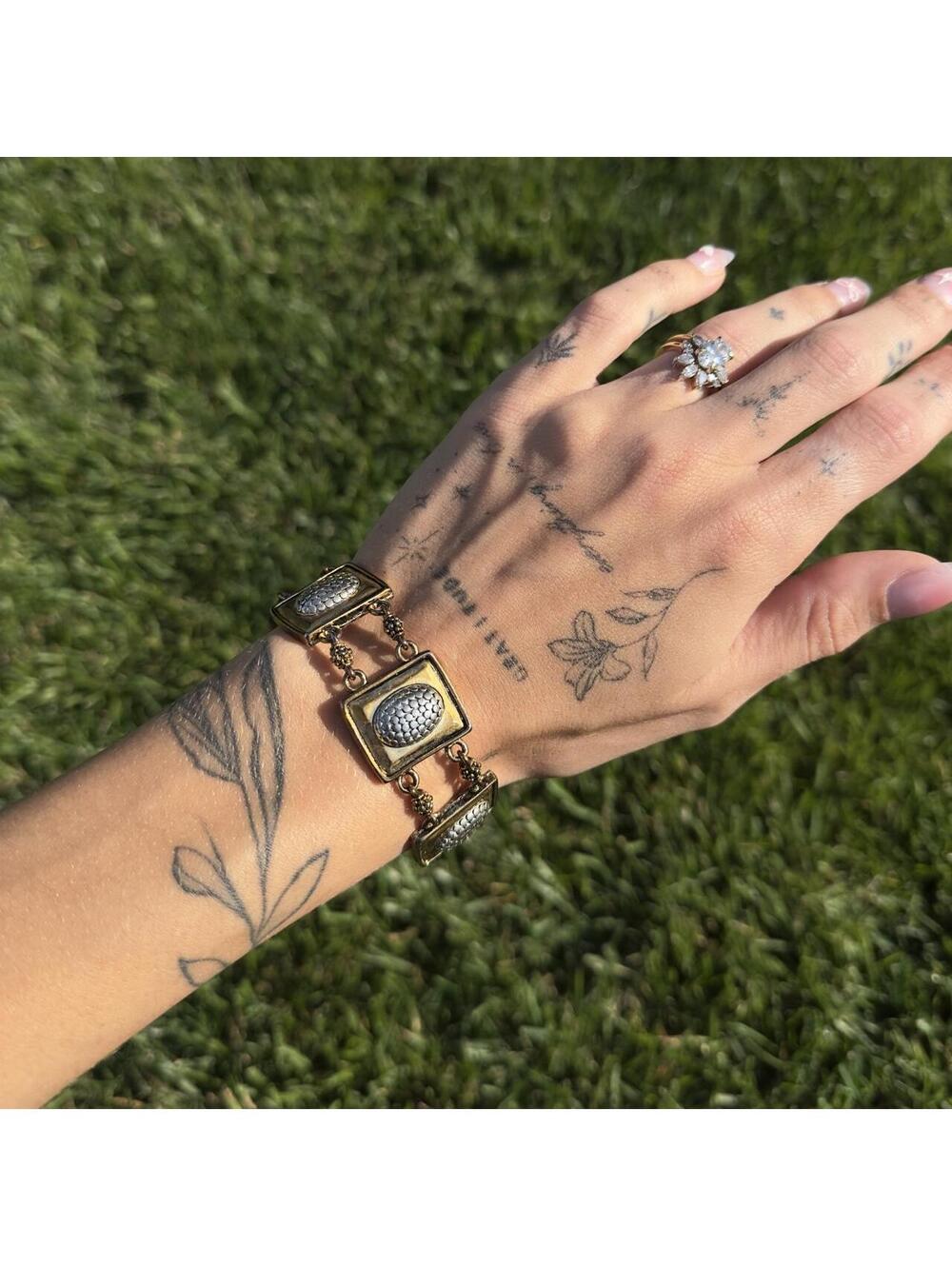 Vintage Two-Tone Statement Bracelet 🤎